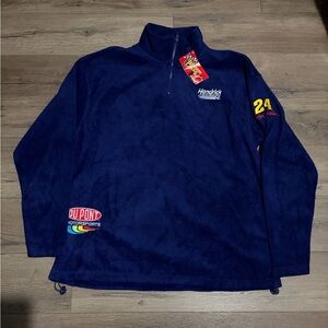 Vintage WINNER’S CIRCLE Jeff Gordon Navy Fleece Quarter Zip LARGE NWT